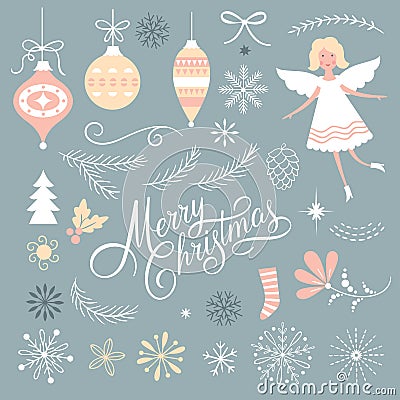 Set of Christmas graphic elements Vector Illustration