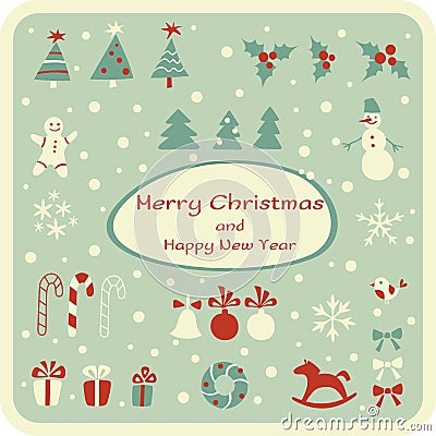 Set of Christmas graphic elements Vector Illustration