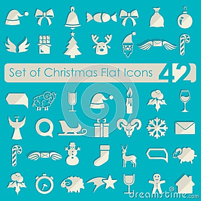 Set of Christmas icons Vector Illustration