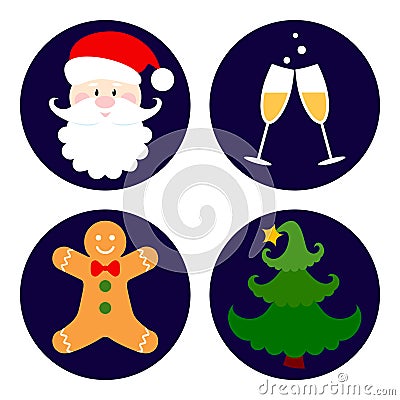 Set of christmas icons. Vector illustration EPS10 Vector Illustration