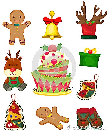 Set of christmas items Vector Illustration