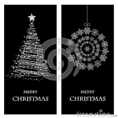 Set of Christmas and New Year banners Vector Illustration