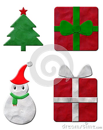 Set of Christmas plasticine Stock Photo