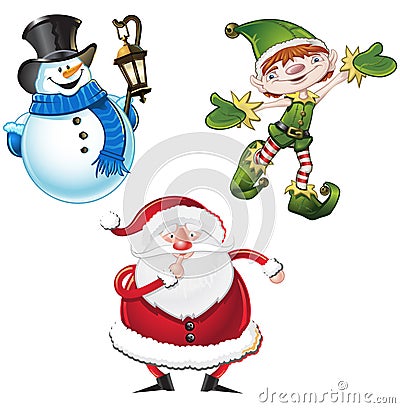 Christmas Character Set Vector Illustration