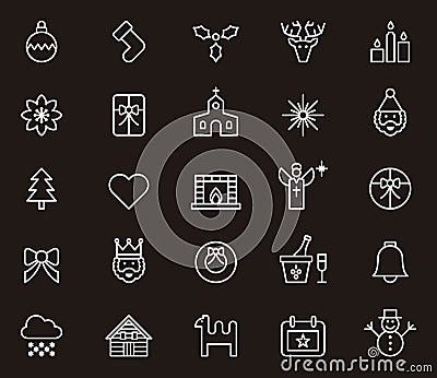 Set of Christmas and winter icons Vector Illustration