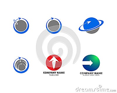 Set of Circle Arrow Logo Template Vector Design Vector Illustration