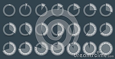 Set of circle percentage diagrams for infographics, Vector Illustration