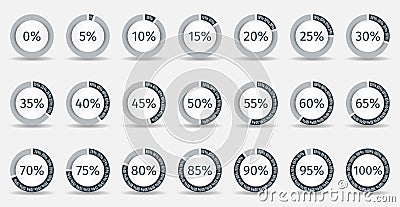 Set of circle percentage diagrams for infographics Vector Illustration