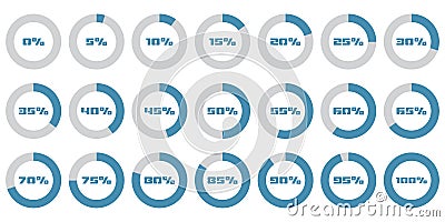 Set of circle percentage diagrams for infographics Vector Illustration