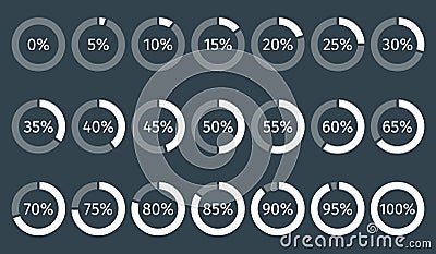 Set of circle percentage diagrams for infographics Vector Illustration