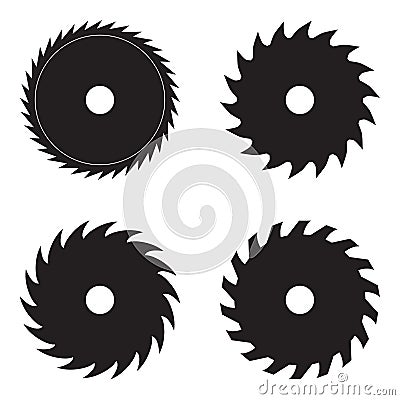 Set of circular saw blades. Vector Illustration