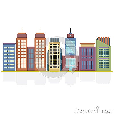 Set Of City Buildings Vector Illustration