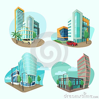 Set of cityscape icons Vector Illustration