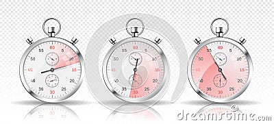 Set of Classic stopwatch Vector Illustration