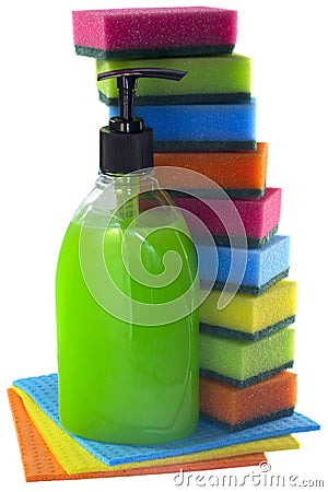 Set for cleanliness and order, isolate Stock Photo