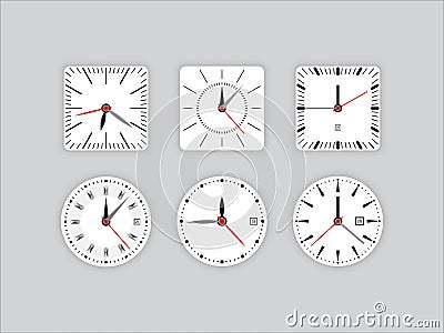 Set clock dial timer Vector Illustration