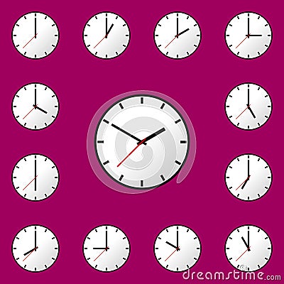 Set clock icon Vector illustration design EPS10 Vector Illustration