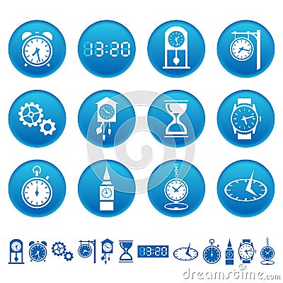 Clocks and watches icons Vector Illustration