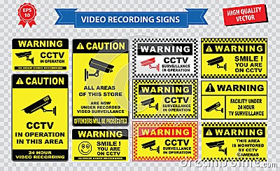 Set of Closed Circuit Television Stock Photo