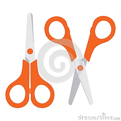 Set of closed and open scissors isolated on white Vector Illustration