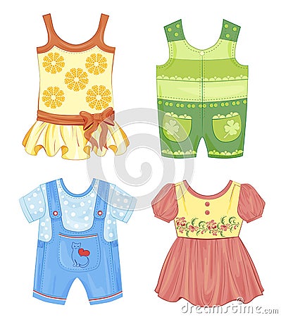 Set of clothes for kids Vector Illustration