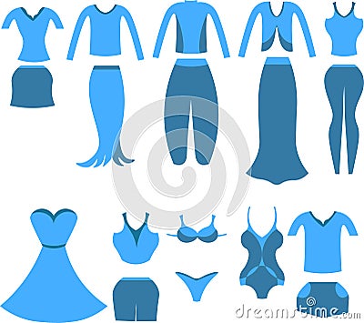 Set of clothes for women and girls. vector illustration Vector Illustration