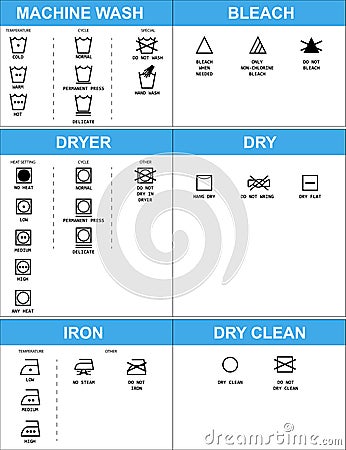 Set of clothing care symbols Vector Illustration