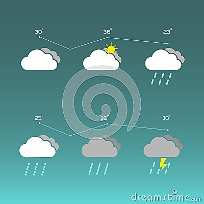 Set of cloud weather infographic. modern and clean with infographic Vector Illustration