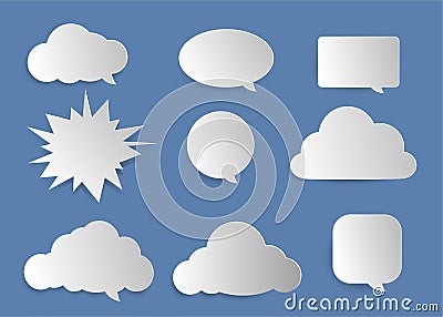 Clouds, bubbles for entering text. Vector Illustration