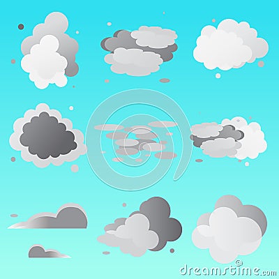 Set of clouds collection. Vector Illustration