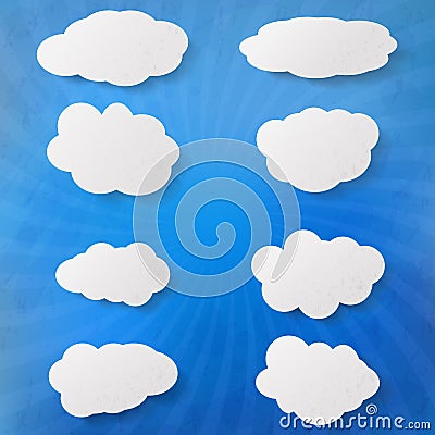 Set of clouds grunge Vector Illustration