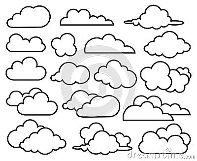 Set of clouds Vector Illustration