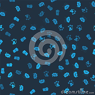 Set CO2 emissions in cloud, Methane reduction, Car sharing and Delete folder on seamless pattern. Vector Vector Illustration