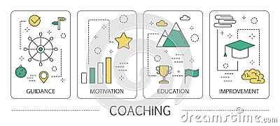 Set of coaching vertical banners Vector Illustration