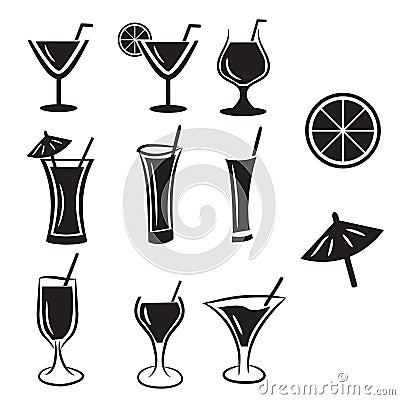 Set of Cocktail vector icons Vector Illustration