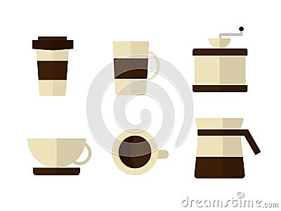 Coffee icon set Vector Illustration