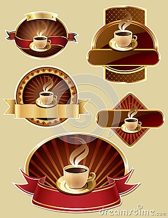 Set of coffee label design Vector Illustration