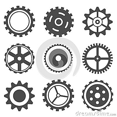 Set of Cog Wheel Vector Illustration