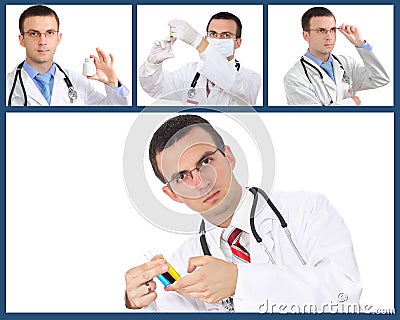 Set (collage) of doctor Stock Photo