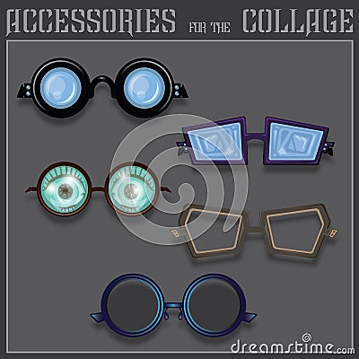 Accessories collage Vector Illustration