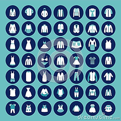 Set with collection of famaly's clothing - Illustration Vector Illustration