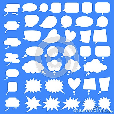 Set, collection of flat style vector speech bubbles, clouds, baloons Vector Illustration