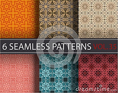 Set, collection, pack universal vector seamless patterns, tiling. Geometric ornaments. Vector Illustration
