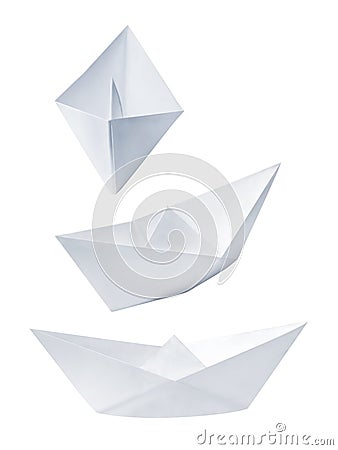 Set of collection paper boat Stock Photo