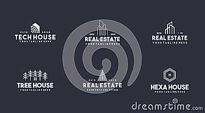 Set collection real estate logo design Stock Photo