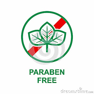 Paraben Free skincare icon for medical product Vector Illustration