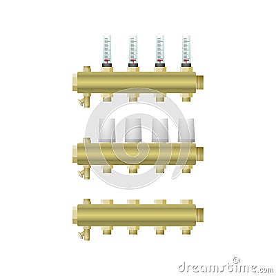 A set of collectors for Central heating. Vector Illustration