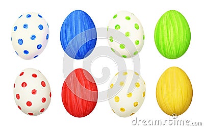 Set of cololrful Easter eggs Stock Photo