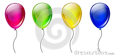 Set of color balloons Vector Illustration