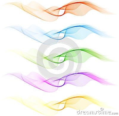 Set of color blend wave Vector Illustration